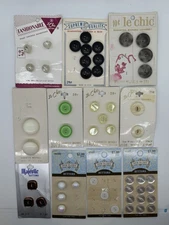 Lot Of 11 Cards Buttons Sewing Vintage Sew-Ology Le Chic Majestic