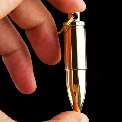 Keychain Pill Holder, Portable Solid Brass Waterproof Pill Box Container for ... - Picture 2 of 6