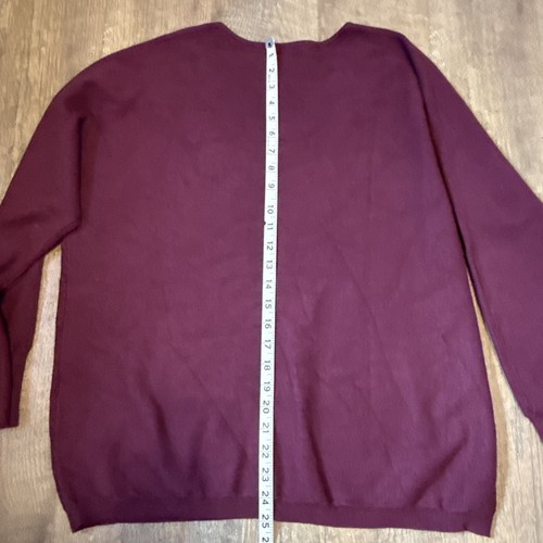Chico’s Gem Neckline Pullover Sweater Gr. 2 US L V-Ausschnitt Farbe Deep Merlot Herbst - Bild 11 von 13