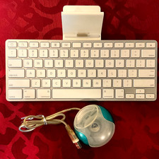 Apple iPad Keyboard Dock A1359 30-Pin USB Mouse M4848 for iMac Blue/Teal Vintage