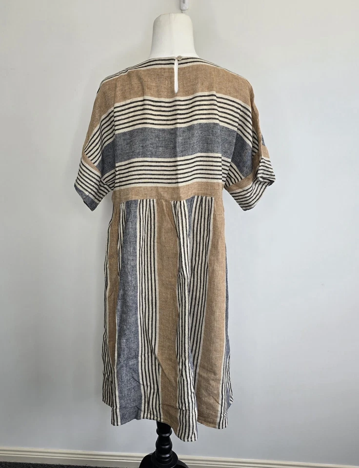 Vestido Soul Sparrow Mujer Talla M/L Mezcla de Lino Algodón Manga Corta Midi Foto 4 de 4