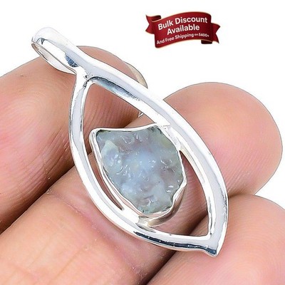 Aquamarin Druzy Stein 925 Silber Kunsthandwerk Hochzeitstag Anhänger Schmuck
