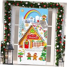 Christmas Gingerbread House Door Cover Decoration - Gingerbread Door Banner