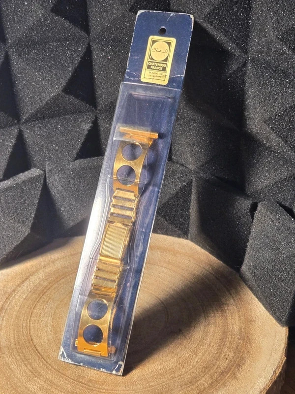 Bracelet de montre Chatenoud France 22mm NOS plaqué or 18K style rallye