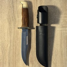 Buck 119 Fixed Blade Knife D2 Blade Brass Ironwood w/ Sheath