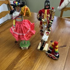 Lot Of 2 Peruvian Dolls 14” Huanuco Peru Man And Woman Very Nice