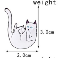 Middle Finger Cat Kitten Pin Brooch