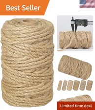 Heavy Duty 5mm Jute Twine - 105 Feet Natural Rope for DIY, Binding Decoration