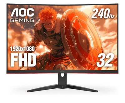 AOC C32G2ZE 32'' Curved Frameless Gaming Monitor, Full HD 1920x1080, VA, 0.5ms 24