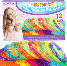 Glitter Bracelets Craft Kit, DIY Jewelry Making Set for Girls  Friendship Brace