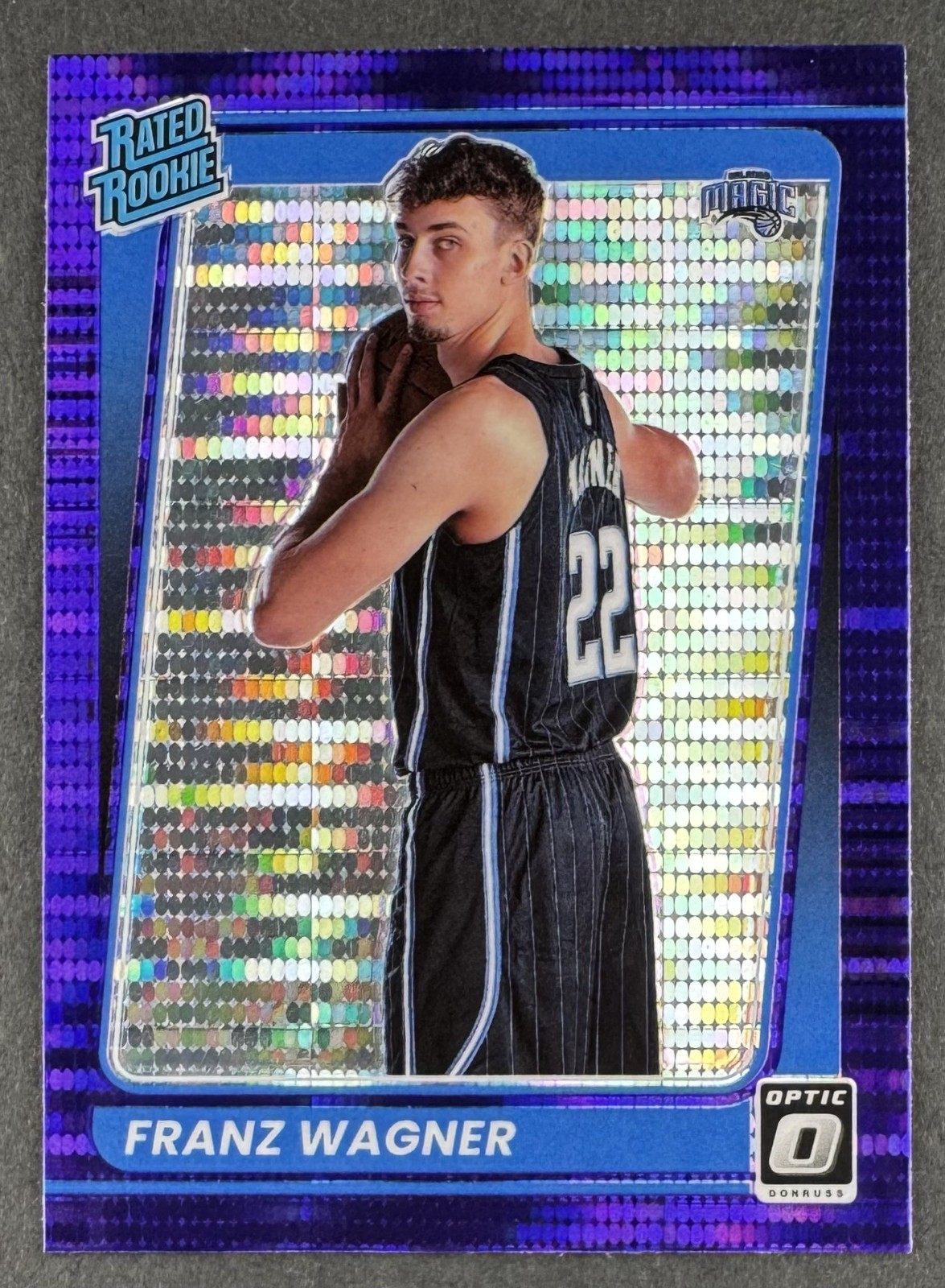 Franz Wagner 2021 Donruss Optic Rated Rookie Target Purple Pulsar Prizm #185