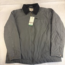 Wrangler canvas work jacket mens XL Gray Quilted lining Gray corduroy collar New