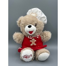 Snowflake Teddy 2023 Christmas Chef Bear Plush Tan Red Gingerbread Man 11 inch