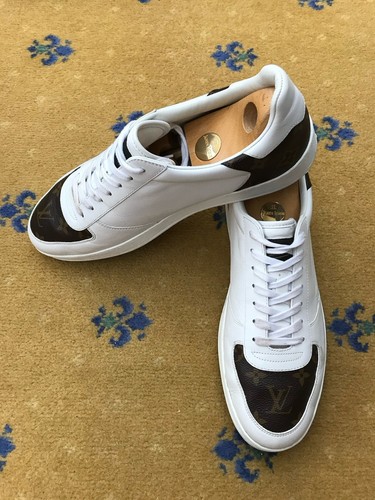 Louis Vuitton Trainers Sneaker Rivoli Shoes Monogram Brown Mens UK 9.5 US 10.5 - Picture 3 of 13