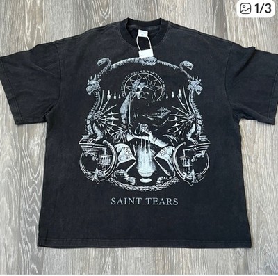 new wave black graphic mens t shirt -saint tears size large | eBay