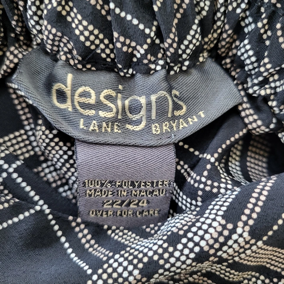 Falda Lane Bryant para mujer 22/24 negra a cuadros línea A cintura elástica longitud midi Foto 3 de 4