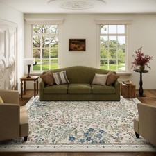 Machine Washable Rugs for Living Room: 5x7 Area Rugs for Bedroom Vintage Stai...