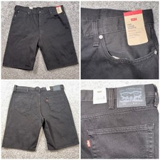 Levi's Mens 469 Loose Fit Baggy 5-Pocket Jean Denim Shorts Black Sz 42 Waist NEW