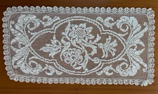 Vintage Floral Lace Dresser Scarf or Runner Approximate Size 11" X 23" Very Nice