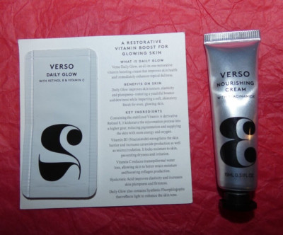 NEW 2 VERSO #3 Nourishing Cream w Niac & #2 Daily Glow with Retinol 8 Vitamin C