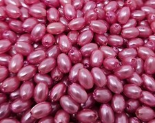 1,000 pcs Pink Loose Artificial Plastic Pearls 6mm x 9mm Oval Rice Beads Crafts