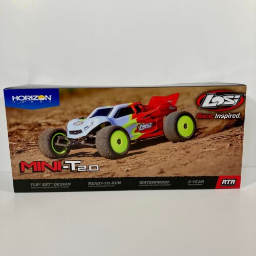 LOSI Mini-T 2.0 1/18 2WD Radio Control Stadium Truck RTR Red New LOS01015T1