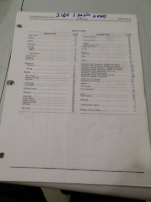 #ad CUB CADET Series 2000 Model 2165 Cub Cadet Parts Manual for Lawn Tractor $25.00