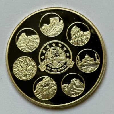 Seven Wonders of the New World Gold Plated Commemorative Coin | eBay