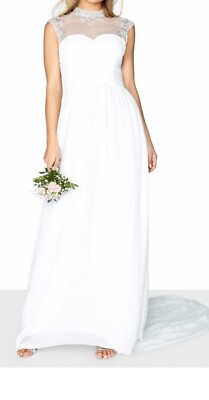 Little Mistress Sheer Sequin London Bridal/Reception Dress-Size