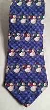 Hallmark Holiday Traditions Men's All Silk Necktie Made in USA Snowmen Design