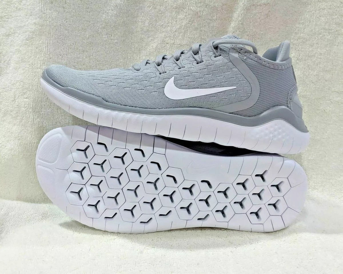 Nike Men s Free RN 2018 Wolf Grey Wht Running Shoes Size 9 10.5 NWB 942836 003