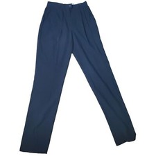 Escada Vintage 80s 90s Black High Waisted Pleated Straight Wool Pants sz 36/2