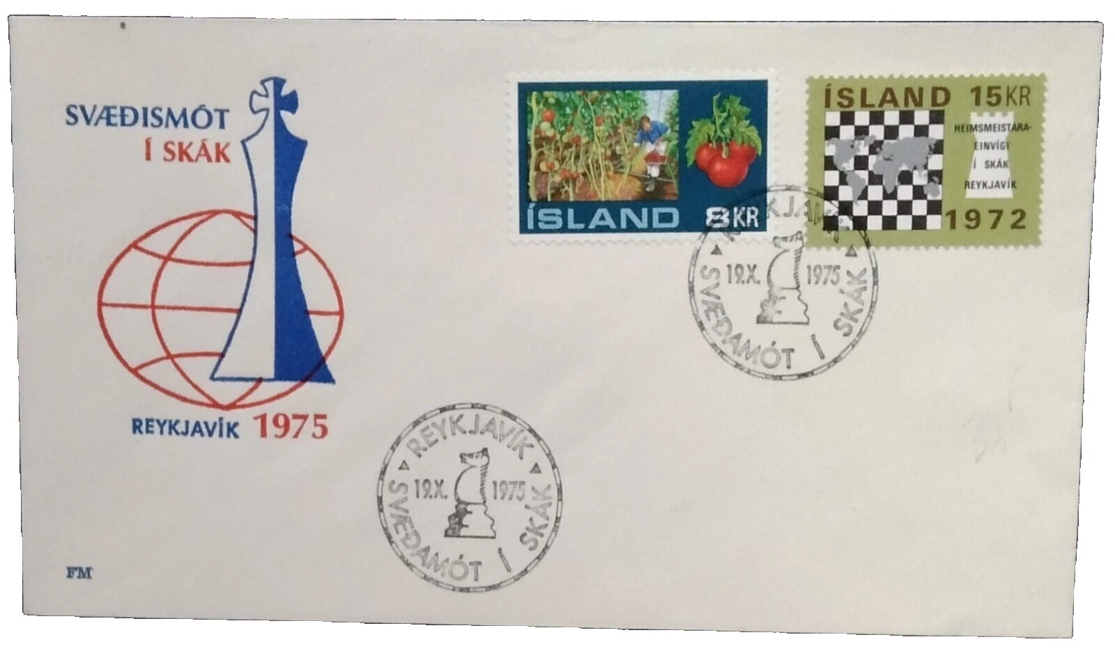 Multi-Color First Day Cover Icelandic Stamps