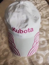 Kubota Hat Cap Pink White Strapback Adjustable Embroidered Outdoors Farm Lawn