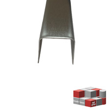 U-Profil Edelstahl geschliffen 1,5m 0,8mm Abdeckprofil Abdeckschiene Leiste V2A
