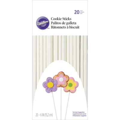 New Wilton 20-count White 6'' Cookie Sticks  Cookie Pops Cake Pops