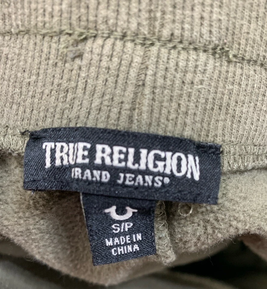 Pantalones deportivos True Religion para hombre S (32x27,5) verde blanco con logotipo Y2K Foto 4 de 4