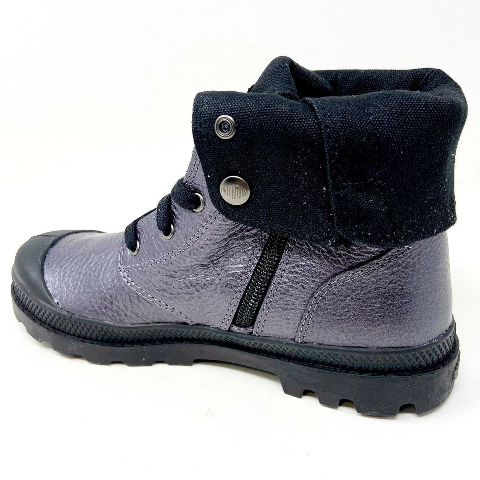 Botas de Combate Palladium Baggy ML Cremallera Grafito Negras Niños Cuero 53456 063 Foto 3 de 4
