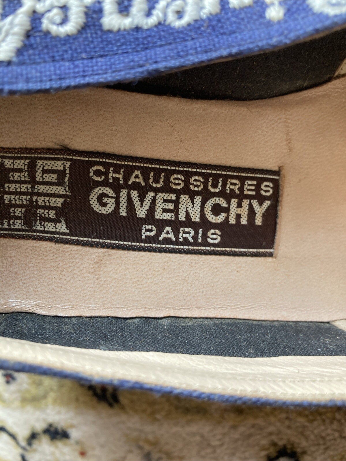 Rare Givenchy Chaussures Paris 1970s Vintage Navy Espadrilles, Size 6 UK, Boxed 14