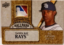 B.J. UPTON JR 2009 Ballpark Jersey LAUNDRY TAG LOGOMAN Logo Patch #6/8 Melvin BJ