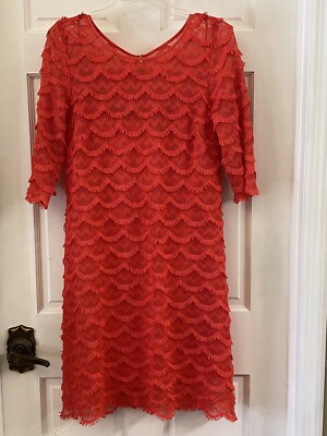 Fancy Occasion Dress Jessica Howard Fringe Design Size Orange