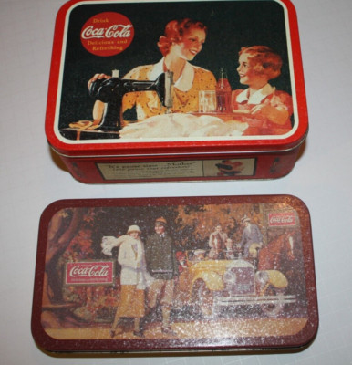 Lot of 2) Coca Cola Tins ( Coca Cola & It's Pause Time Mother) Reproductions
