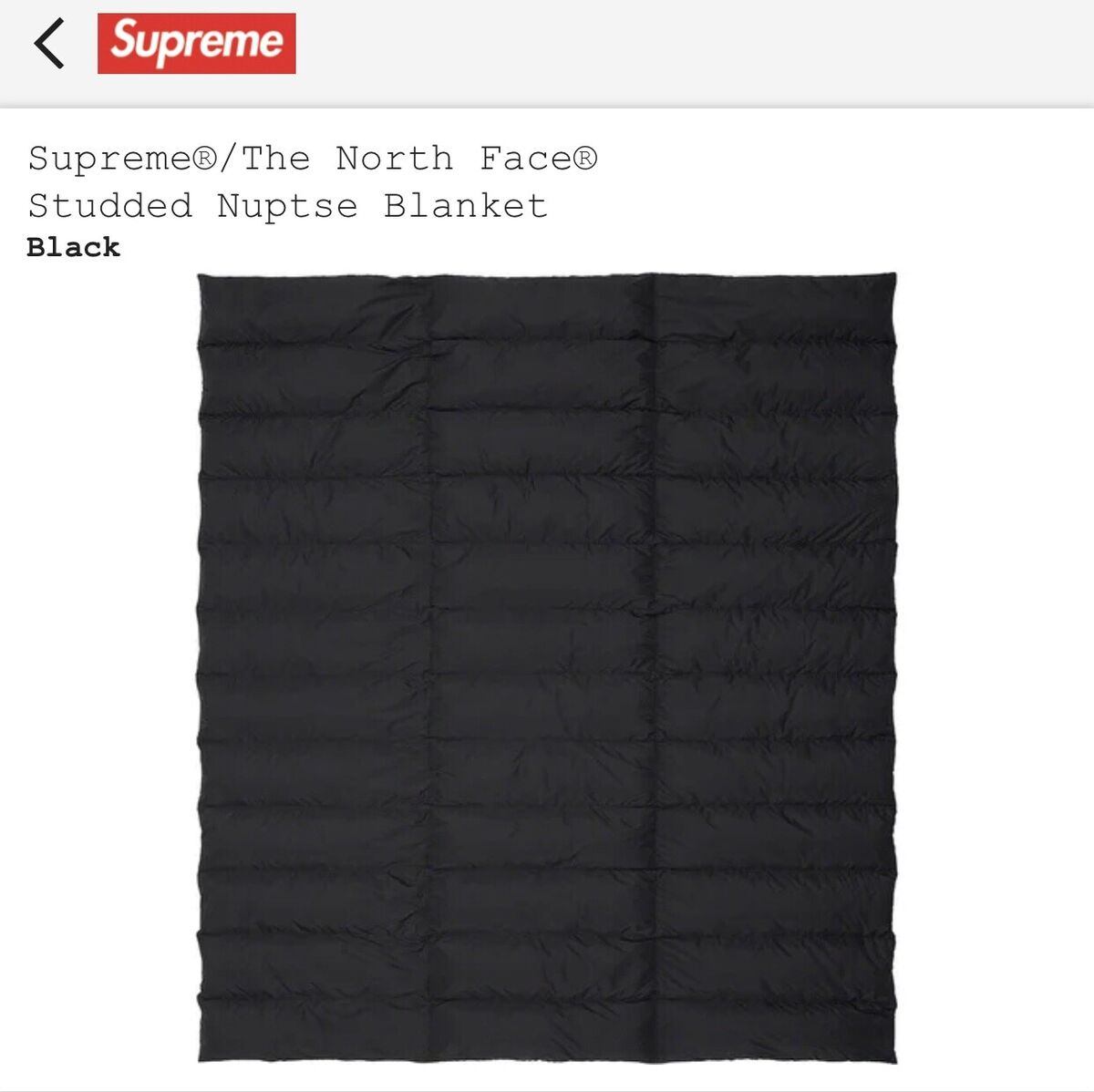 Supreme®/The North Face® Studded Nuptse Blanket | eBay Supreme®/The North Face® Studded Nuptse Blanket | eBay