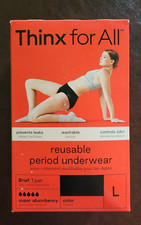 THINX Size L 32-34" Waist Super Absorbency Black Reusable Period Underwear