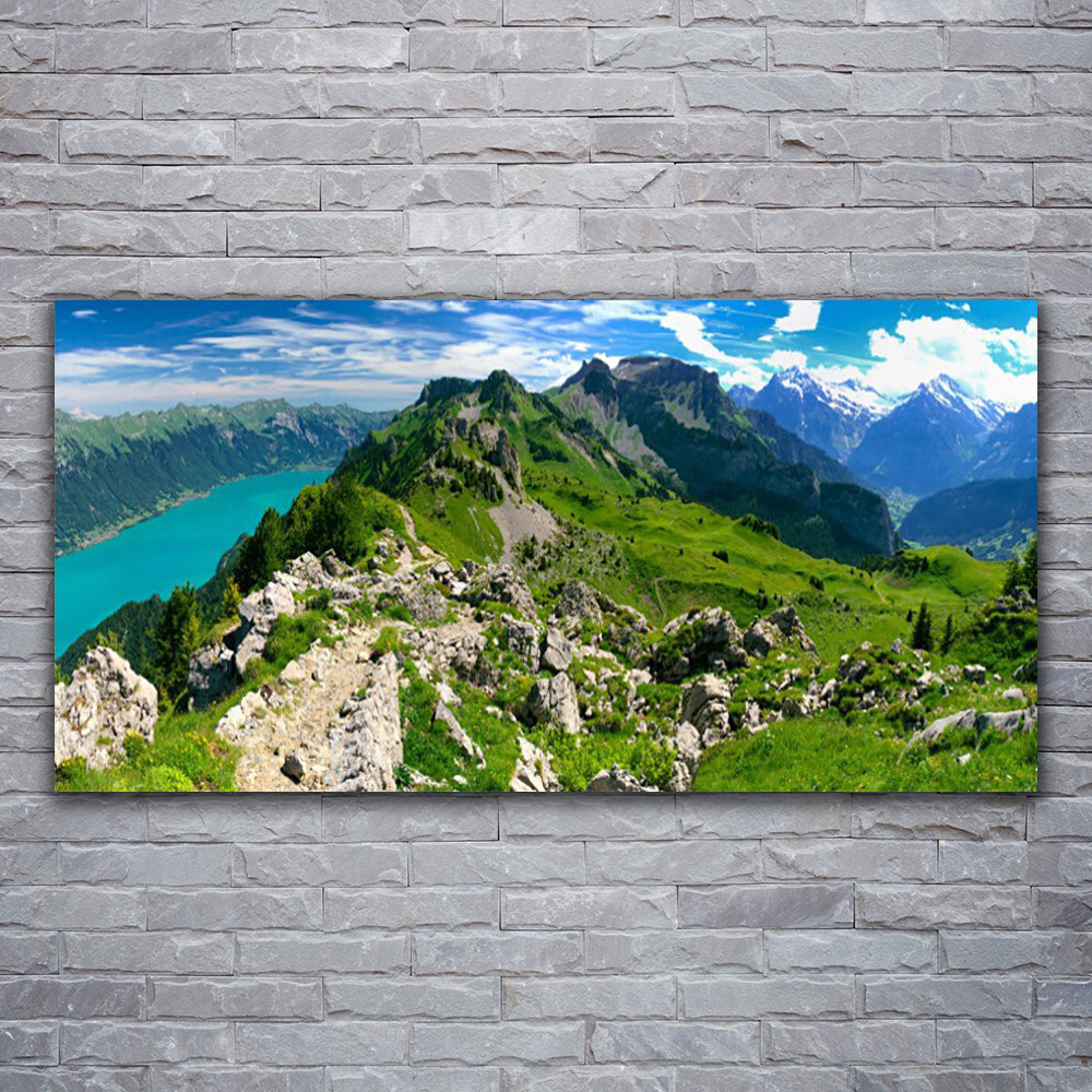 Impression 120x60 nature montagnes pour agrandir visuellement un salon moderne