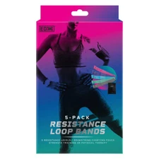EDX 5 Piece Resistance Bands. Strength Exercise. For Yoga/Crossfit. Multi Color