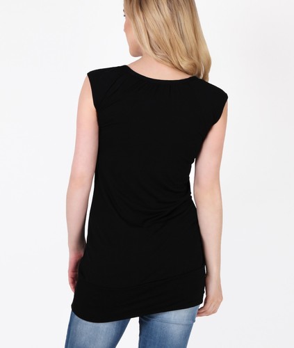 Maternity Stretch Top Long Loose T Shirt Tee Vest Pregnancy Women Plus Blouse - Picture 5 of 33