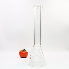 Bong de pipa de agua para fumar de vidrio grueso transparente hecho a mano de 15"" con vástago inferior