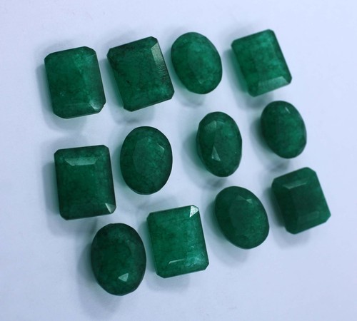 Natural 110 Ct Lot Certified Colombian Green Emerald Oval Mix Cut Loose Gemstone - Picture 5 of 8