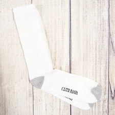 CLUB ROOM WHITE GRAY TWO TONE CUSHIONED BOTTOM CREW SOCKS MENS NEW